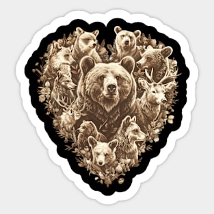 Grizzly Bear Brawny Beasts Sticker